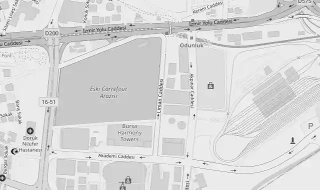 Map of the area around Liman Caddesi, Odunluk