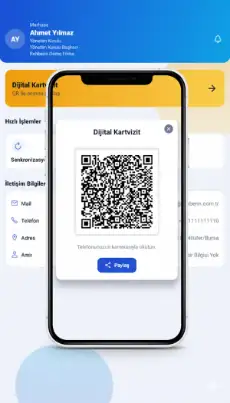 Rehberin dijital kartvizit ve QR paylaşım ekranı
